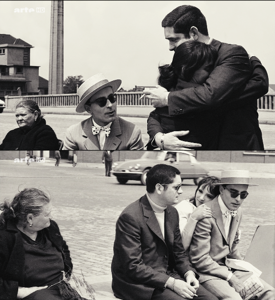 Jacques Demy, Jean-Luc Godard and Anna Karina on the set of Cleo from 5 to 7,1962