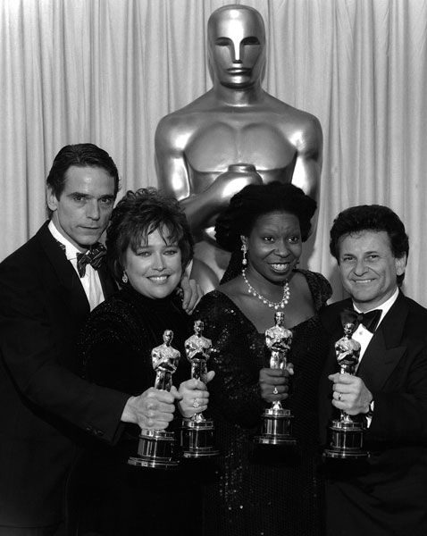 Jeremy Irons for 'Reversal of Fortune', Kathy Bates for 'Misery', Whoopi Goldberg for 'Ghost' and Joe Pesci for 'Good Fellas' in 1991.